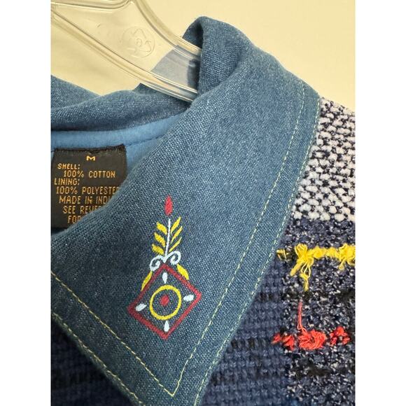 ALLURE Women’s Size Medium Jacket Patchwork Button Front Art To Wear - Picture 8 of 10